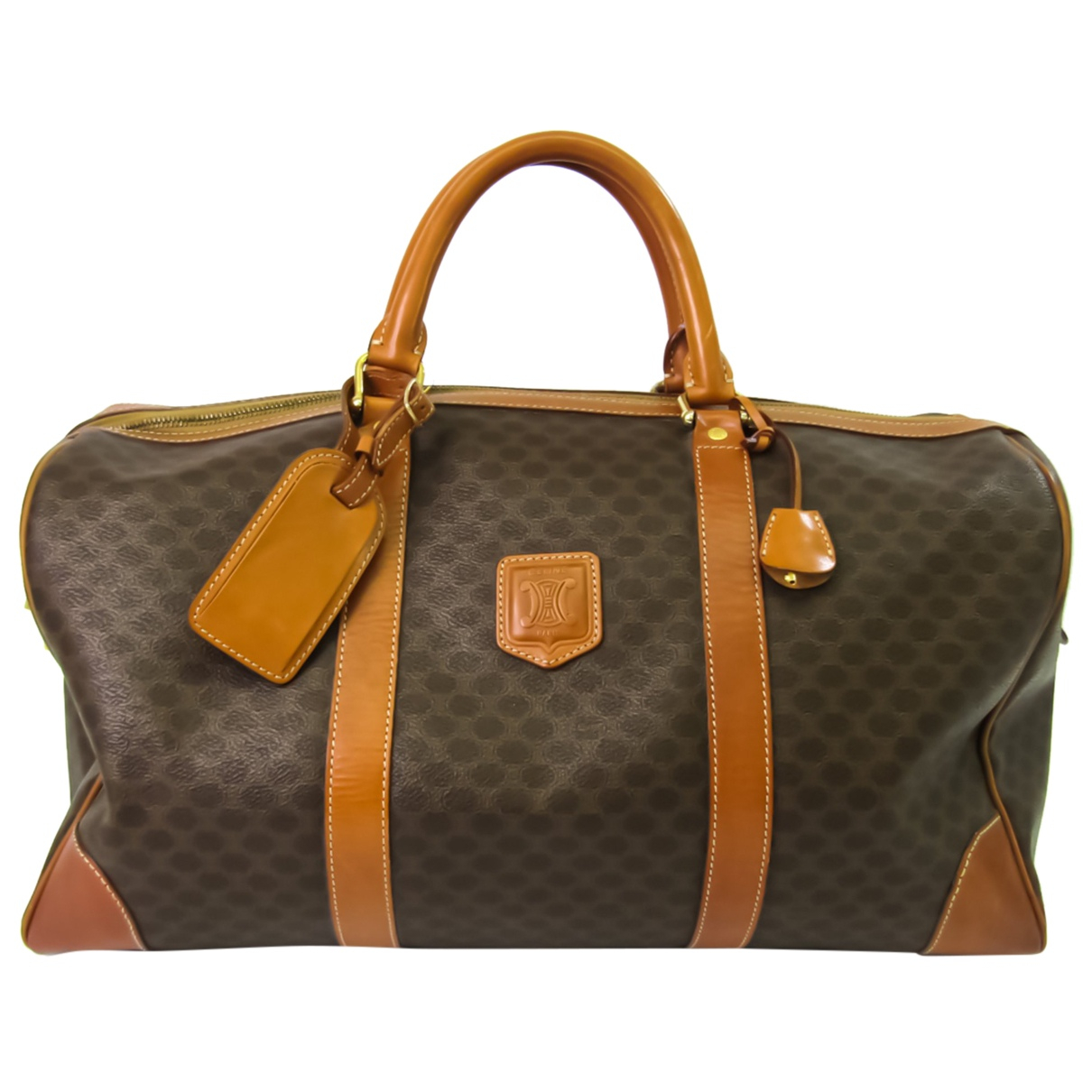 Leather travel bag Celine Brown in 